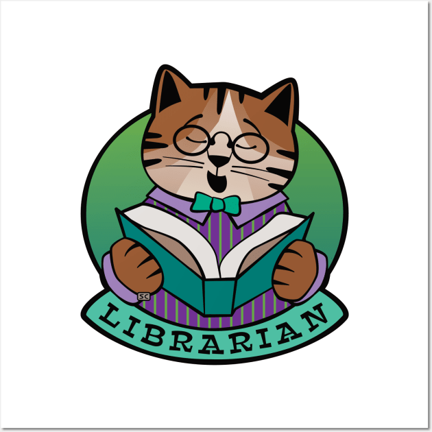 Librarian Cat Story Time Wall Art by Sue Cervenka